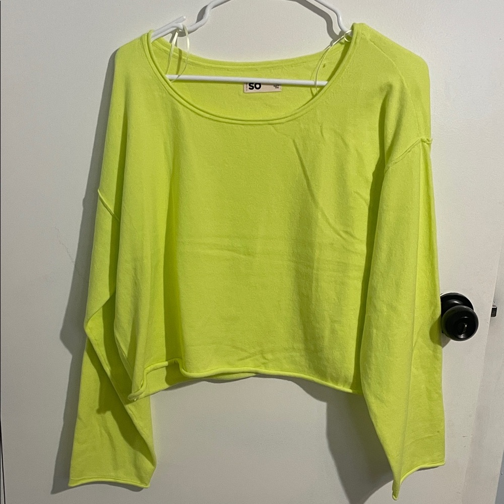 SO Green and Yellow Crop Sweatshirt
